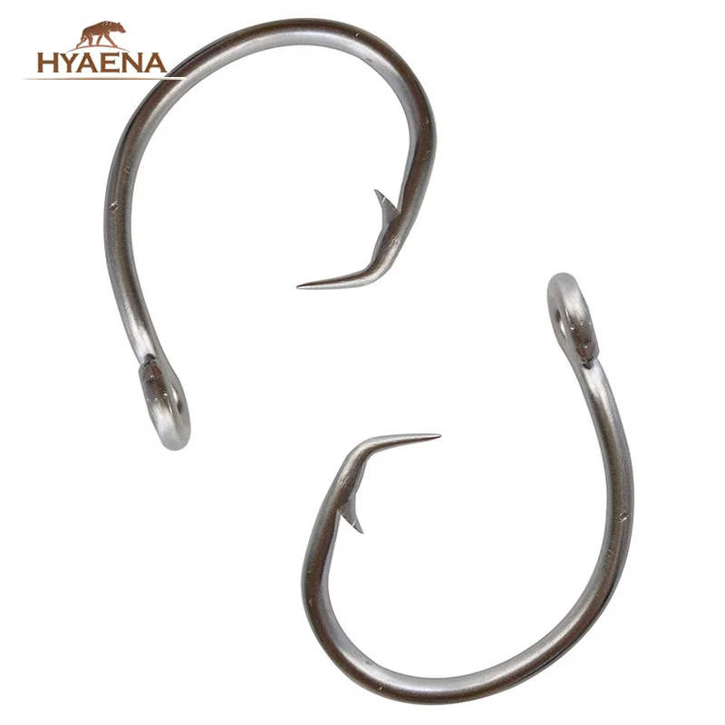 

Hyaena 100pcs 39960 Stainless Steel Fishing Hooks Big Game Fish Tuna Circle Bait Fishhooks Size 8/0-15/0