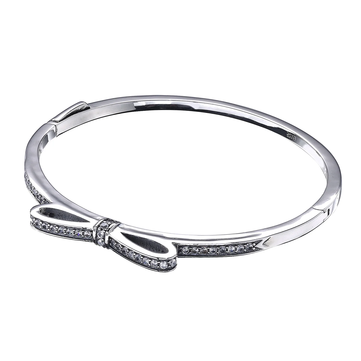 

Top Quality Sparkling Bow With Cubic Zirconia Pandora Bangle Bracelet Fit Women Bead Charm 925 Sterling Silver Europe Jewelry