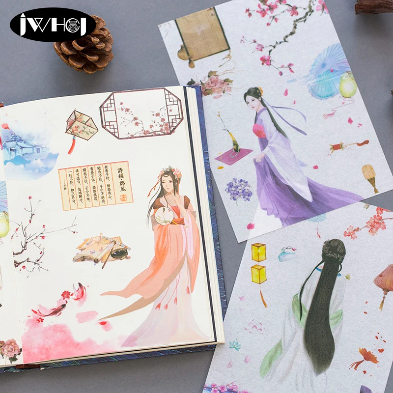 

5 pcs/pack Beautiful Classical girls decoration paper sticker diy handmade album diary scrapbooking sticker Arts, Crafts