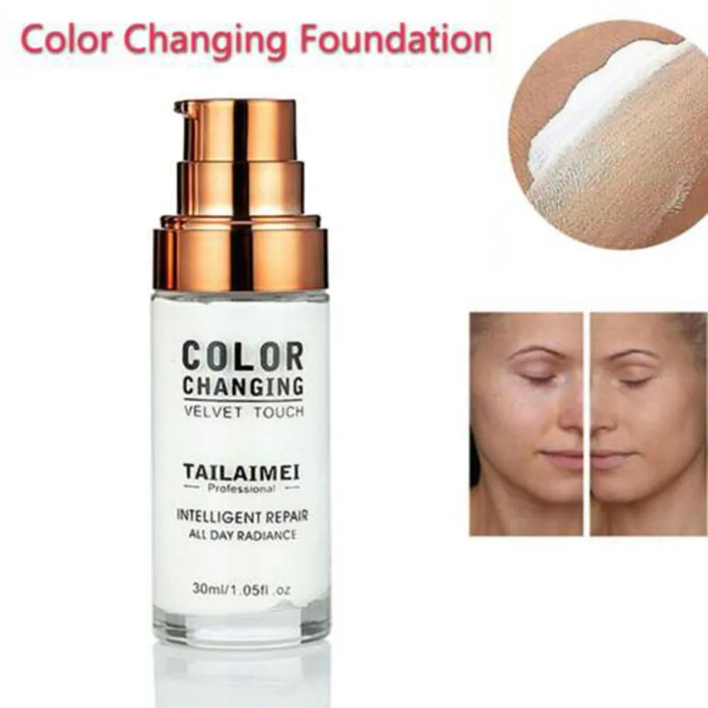 Color Changing Liquid Foundation Makeup Base LiquidTLM Hot Cover Concealer Makeup Base Nude Foundation