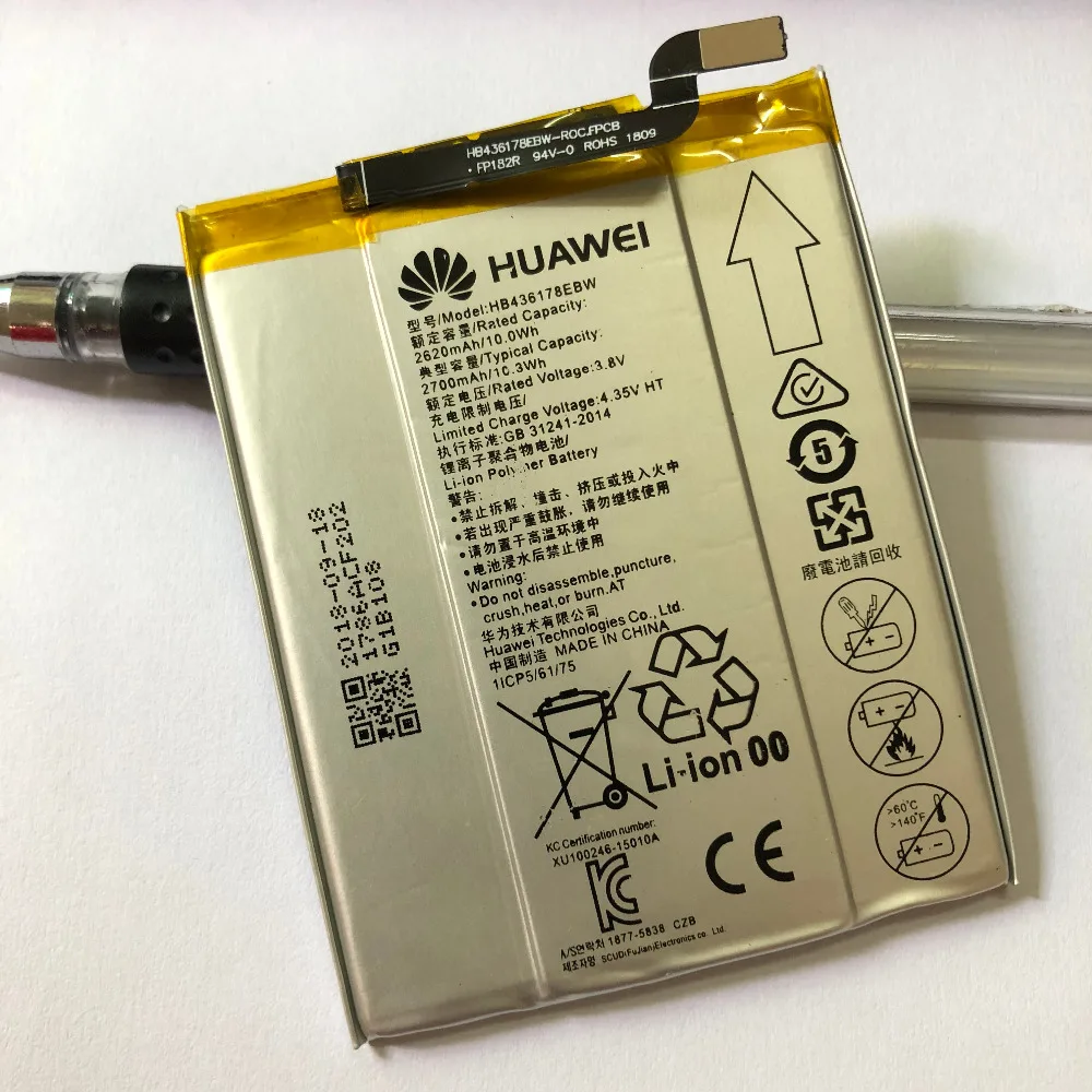 HB436178EBW Mobile Phone Replacement Li Polymer Battery Bateria 2700mAh For HUAWEI Mate S CRR