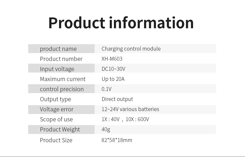 XH-M603 модуль управления зарядкой цифровой светодиодный дисплей хранение литиевая батарея зарядное устройство переключатель защиты 12-24 В