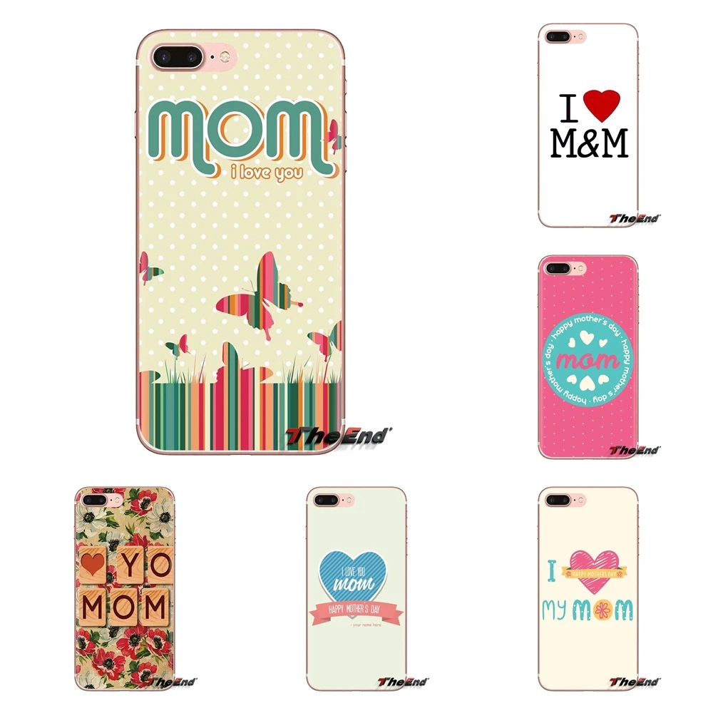 Transparent Soft Shell Covers For Samsung Galaxy S3 S4 S5 Mini S6 S7 Edge S8 S9 S10 Plus Note 3 4 5 8 9 quotes i love mom |