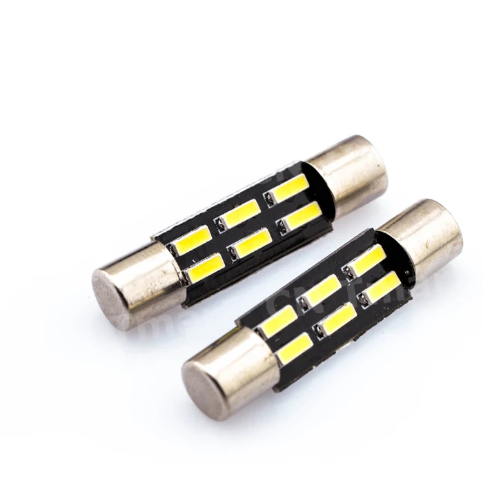 

1X T6.3 Xenon White C5W Festoon bulb 28MM 4014 SMD 6 LED Automobile Interior Light Car lamp Door Dome License Plate car styling