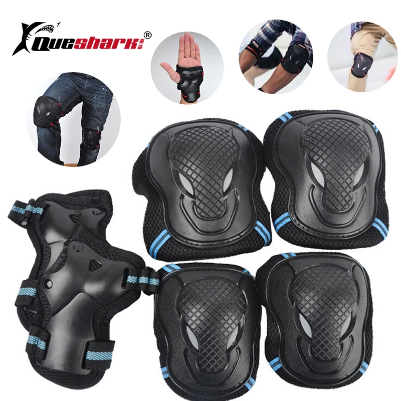

6pcs/set Skating Protective Gear Set Elbow pads Wrist Support Ski Skateboard Ice Skate Roller Knee Brace For Adult Kids Gift