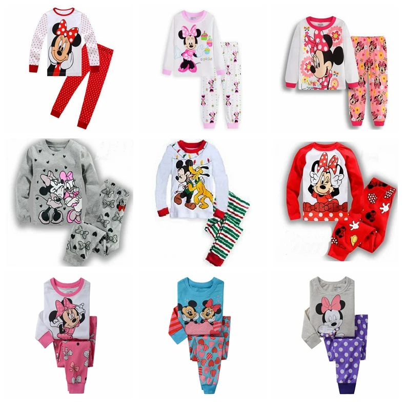 

New Long Sleeve Cartoon Children's Clothing Winter Warm Pijamas Cotton Soft Family Nightwear Kids Thermal Underwear Home Set