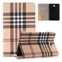 Elegant Plaid Folio Flip Wallet Stand Cover Case for Samsung Galaxy Tab A 10 1 Tablet