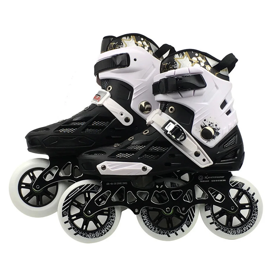 

Professional Adult Roller Skating Shoes 3*110mm Changeable Slalom Speed Patines Free Racing Skates for SEBA Powerslide User F040