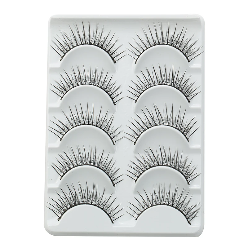 Wholesale False Eyelashes Individual Makeup Synthetic Eyelashes 5 Pairs