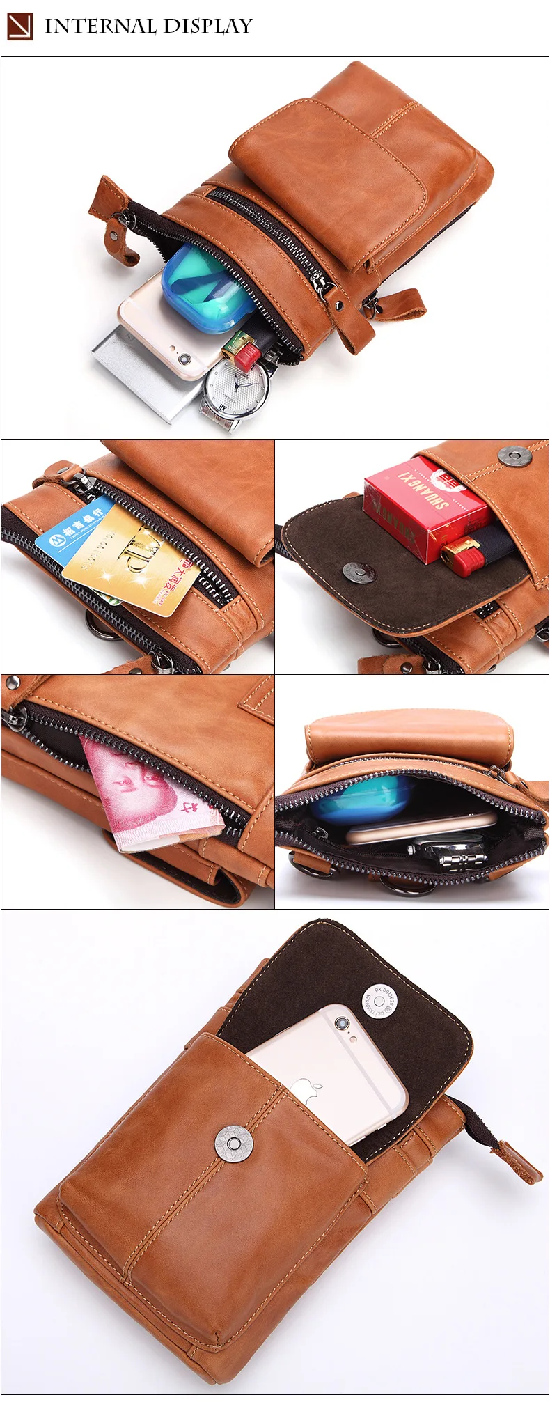Мужская карманная сумка из натуральной кожи с ремнем, сумка для мобильного телефона, сумка на плечо из коровьей кожи, поясная сумка, многофункциональная деловая сумка