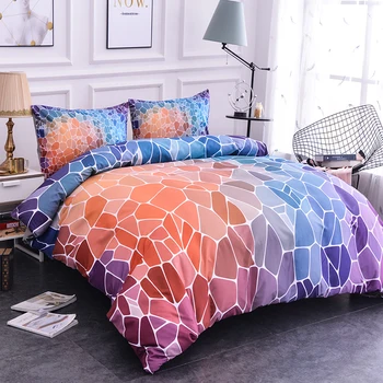 

ZEIMON 2/3pcs 3D Printing Bedding Sets Geometric Pattern Bed Linings Duvet Cover Pillowcases Cover Set Bedclothes Queen Size