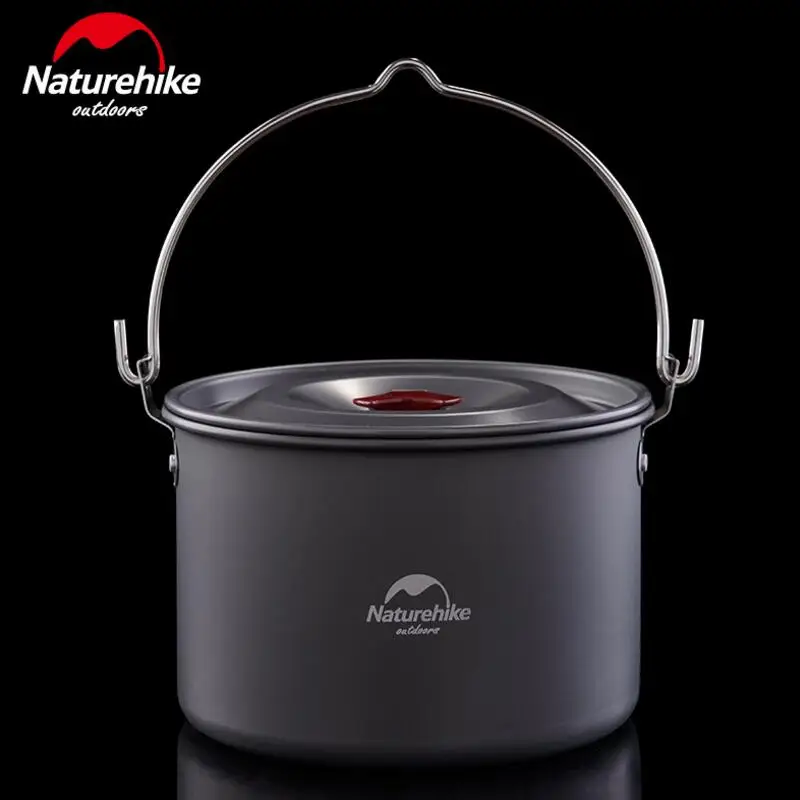 Naturehike 4-6 persona acampar al aire libre olla sartenes utensilios de cocina contenedor de alimentos de aluminio portátil de aleación Picnic olla NH17D021-G