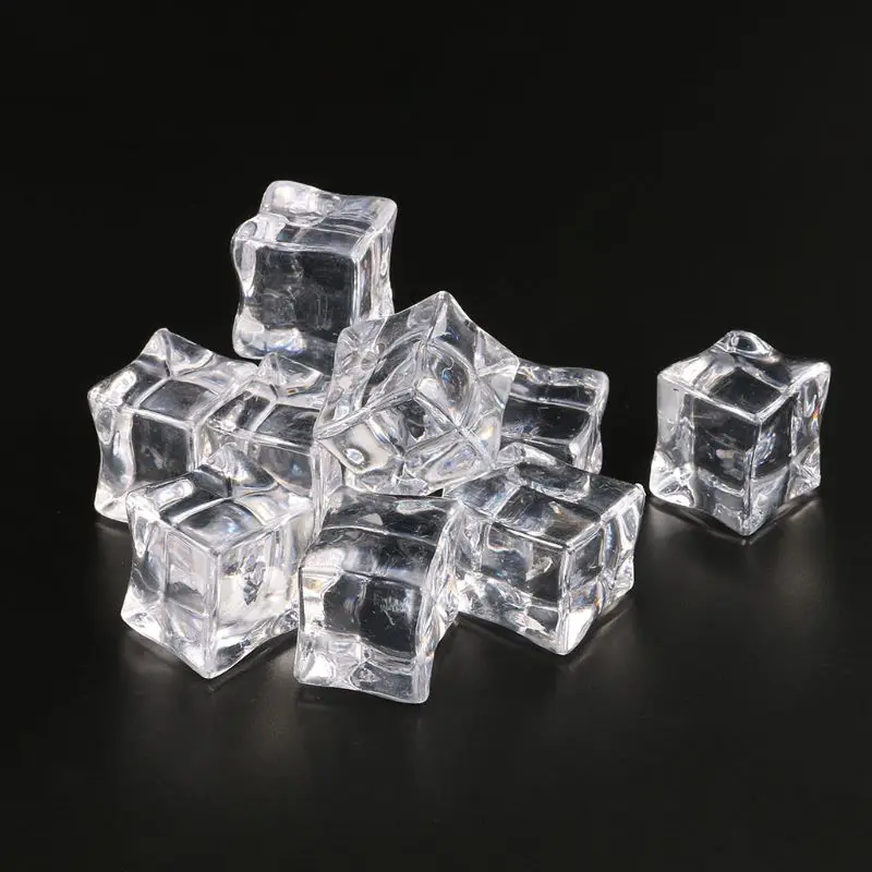 Photography prop Reusable Artificial Ice Acrylic Ice Cubes Fake Crystal