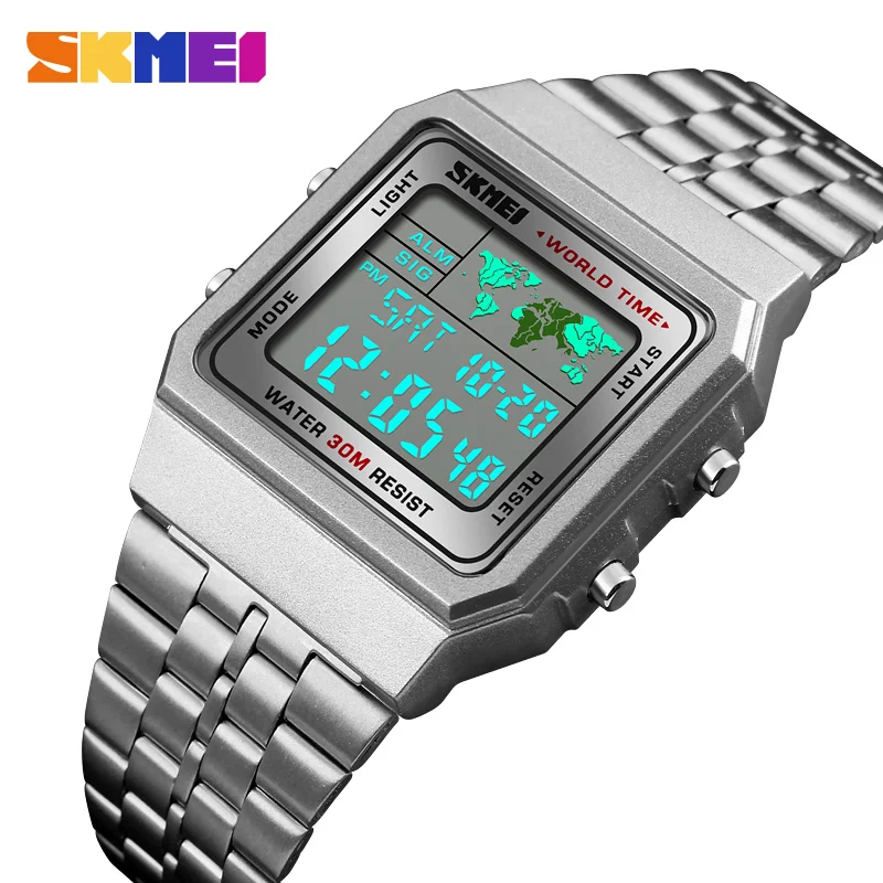 

New Mens Sports Watches Fashion SKMEI Countdown Chrono Digital Watch LED Electronic Waterproof Clock Men Relogio Masculino