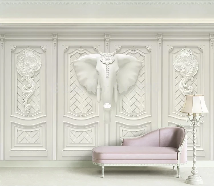 На заказ настенная бумага 3D стереоскопический рельефный слон Европейский стиль гостиная спальня фон Украшение стен фотографии настенная