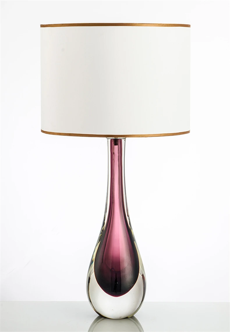 Modern Simple Purple Glass Table Lamps Model Room Living Room