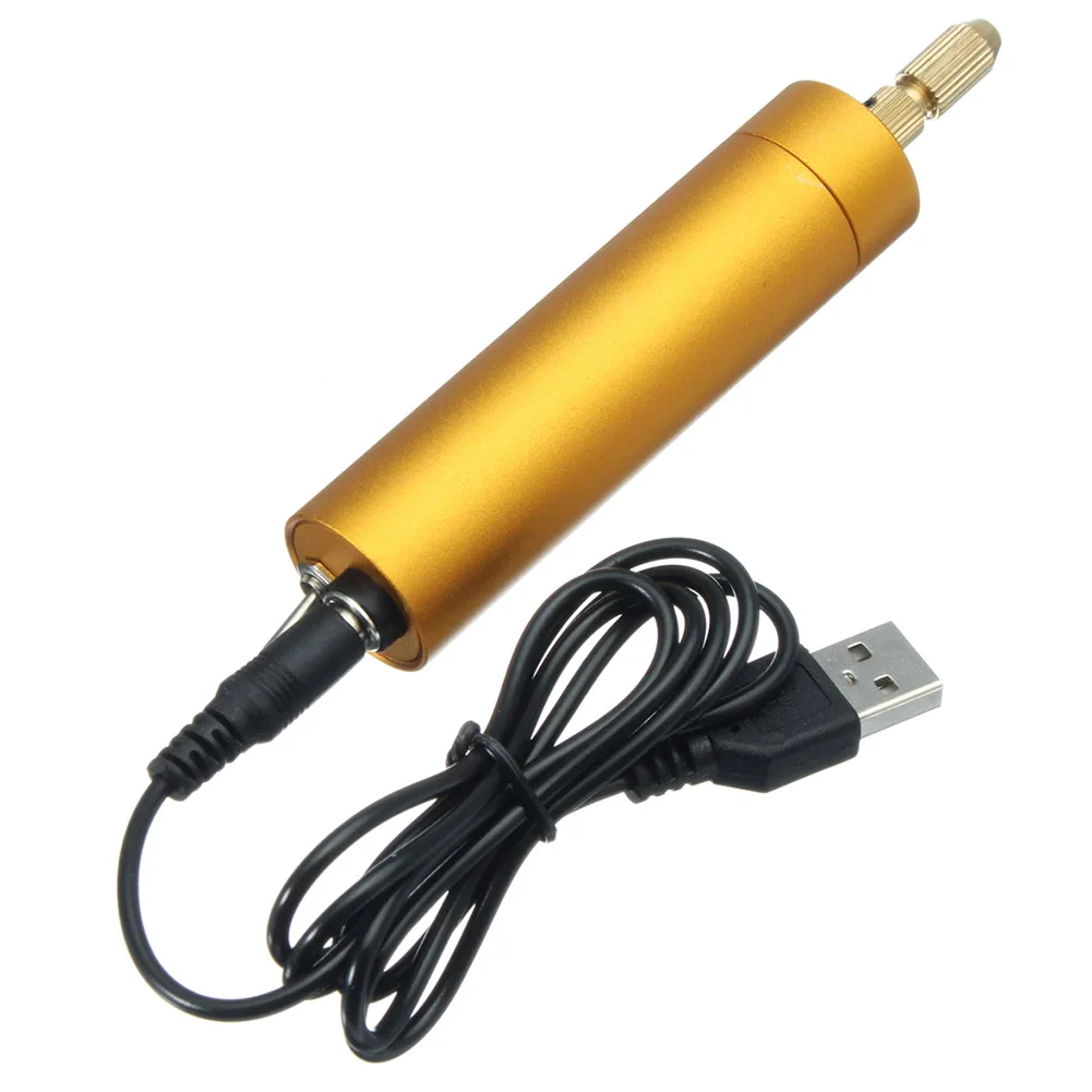 DC 5V Mini Aluminum Electric Motor Hand Drill 10 Twist Bits DIY for Wood PCB _WK