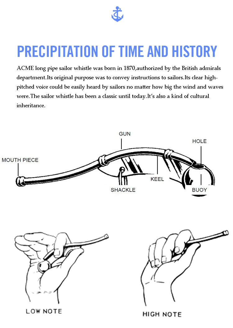 ACME Boatswain труба классический матросский свисток темно-синий проводник сигнала Металлический Свисток Звуковая дорожка свисток