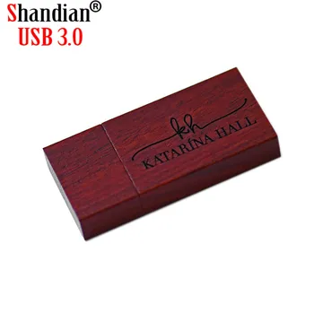 

SHANDIAN Wooden little square block USB+BOX Flash Drive USB 3.0 64GB 32GB 4GB Memory Stick wedding gifts free custom logo