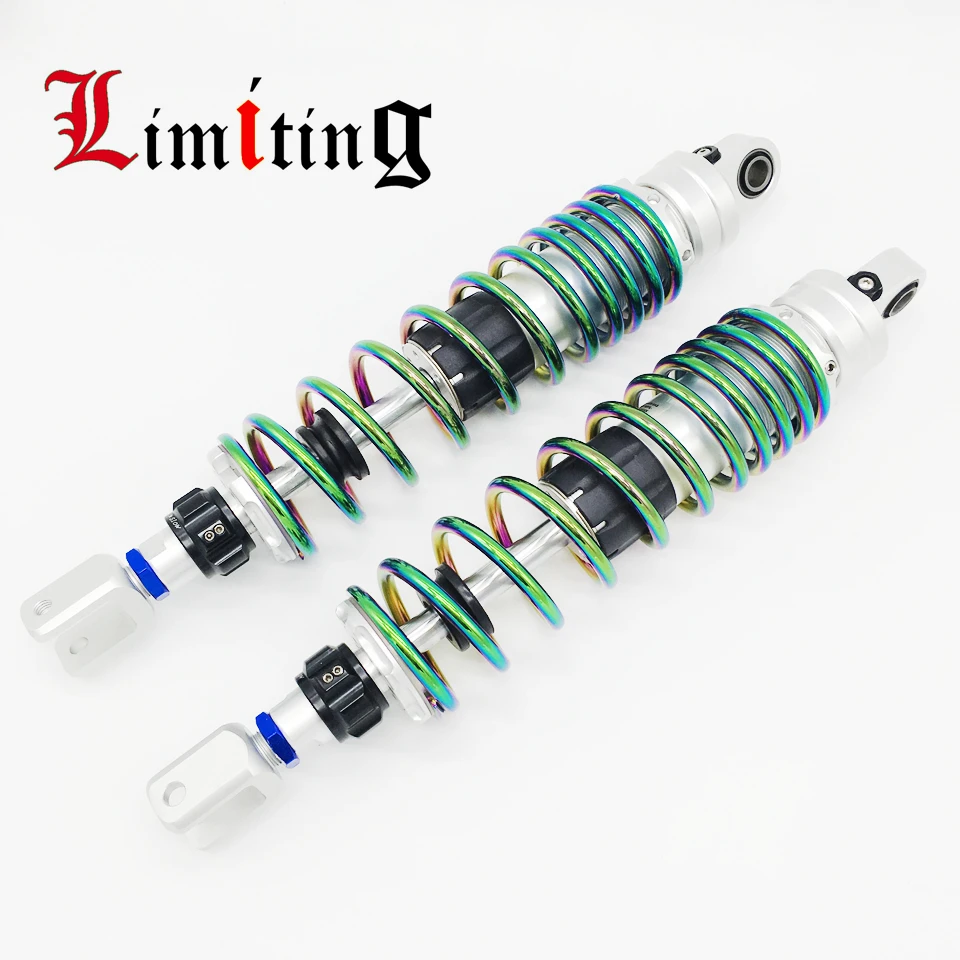 

2 Pieces Universal 320MM 340MM 360MM Motorcycle Rear Suspension Adjustable Rebound Damping Colorful Spring Fork Shock Absorbers