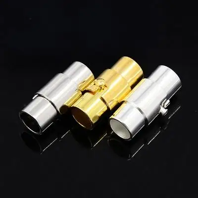 50Sets Column Brass Magnetic Screw Clasps Jewelry Findings 15x5mm Platinum/Silver/Golden Hole: 4mm | Украшения и аксессуары