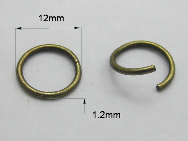 

200Pcs Silver/Bronze/Gunmetal/Golden Plated Open Jump Ring 12X1.2mm