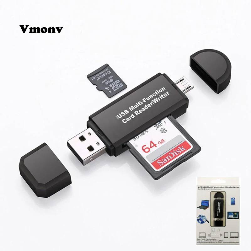 Vmonv 2 In 1 USB OTG Card Reader Flash Drive High-speed USB2.0 OTG TF/SD Card for Android phone Computer PC Memory Card Reader Vmonv 2 In 1 USB OTG Card Reader Flash Drive High-speed USB2.0 OTG TF/SD Card for Android phone Computer PC Memory Card Reader