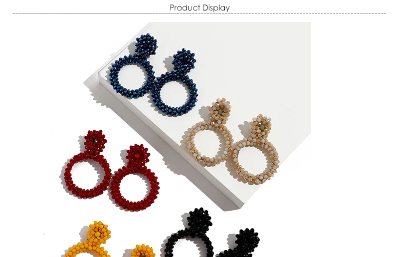 AYAYOO Beads Tassel Earrings For Women Pendientes Fashion Boho Round Fringe Drop Dangle Earrings Hanging Party Jewelry (1)