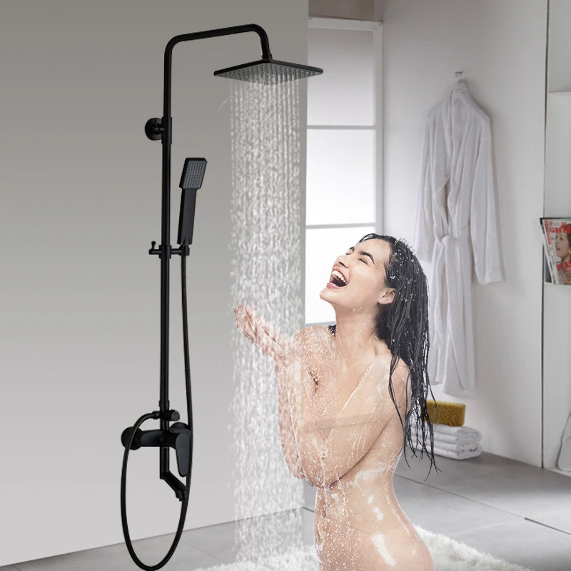 

Black ORB Rainfall Shower Faucet Bathtub Spout Hand Shower Sprayer Mixer Tap