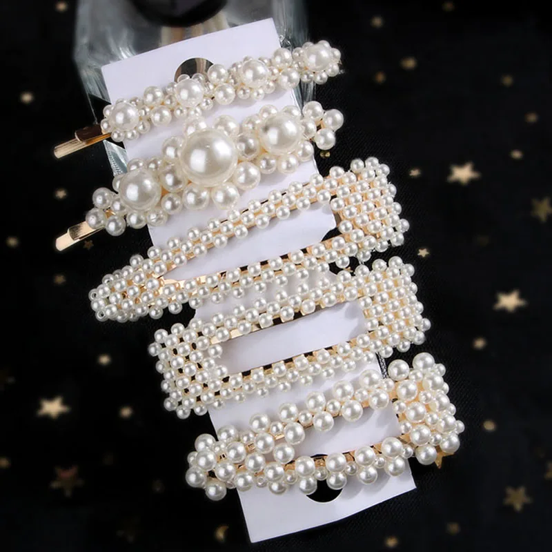 Korea Hair Pin Pearl Women Hair Clip Pin Set Barrette Headwear Hair Accessories Hair Jewelry Sets Ornament Metal Haripins