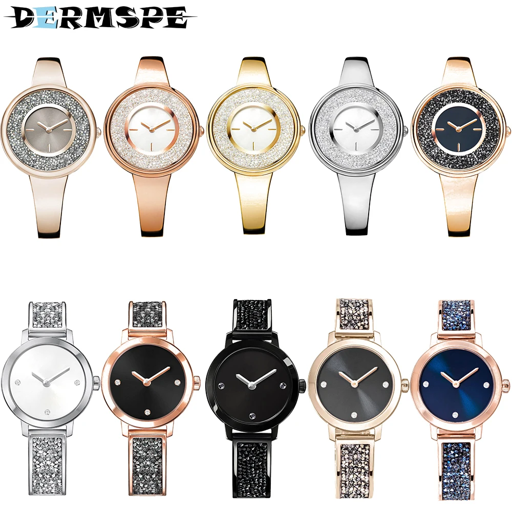

DERMSPE COSMIC ROCK Bold Temperament Fashion Watch Half Bracelet Design Ladies Crystal Diamond 5376071 5376080 5466205 5466209
