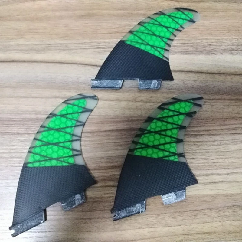 تصفح زعانف Fcs ii زعانف العسل الألياف الزجاجية الكربون G5 ركوب الأمواج زعانف تصفح الأخضر زعانف 3 قطعة مجلس quillas ركوب الأمواج tail سادة