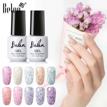 

Belen 7ml Gel Nail Polish Cheese Soak Off Lacquer UV Gel Nail Polish Candy Color Varnish Art UV Lacquer Base Top Nail Art Primer