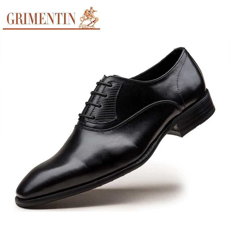 Italy Genuíno Dos Grimentin brown Designer Casamento Sapatos Masculinos Homens Se Couro Qualidade Black Vestem De Alta qwdvdI4