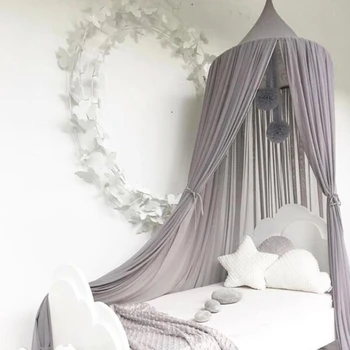 

New elegant shade mosquito net round children baby bedding dome bed canopy cotton net mosquito net bed cover curtain baby