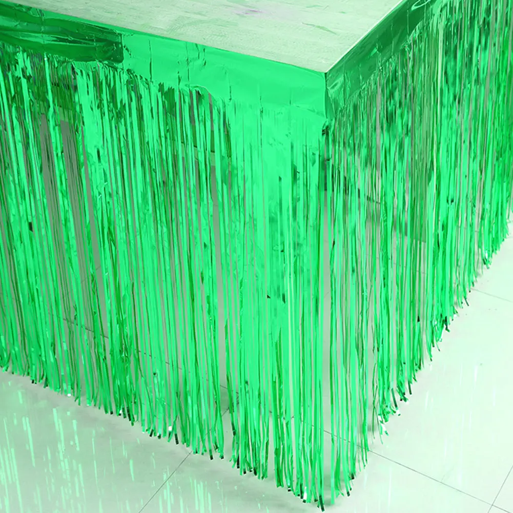 

Solid Colour Plastic Table Skirt Fringe Birthday Party Christmas Xmas Decoration
