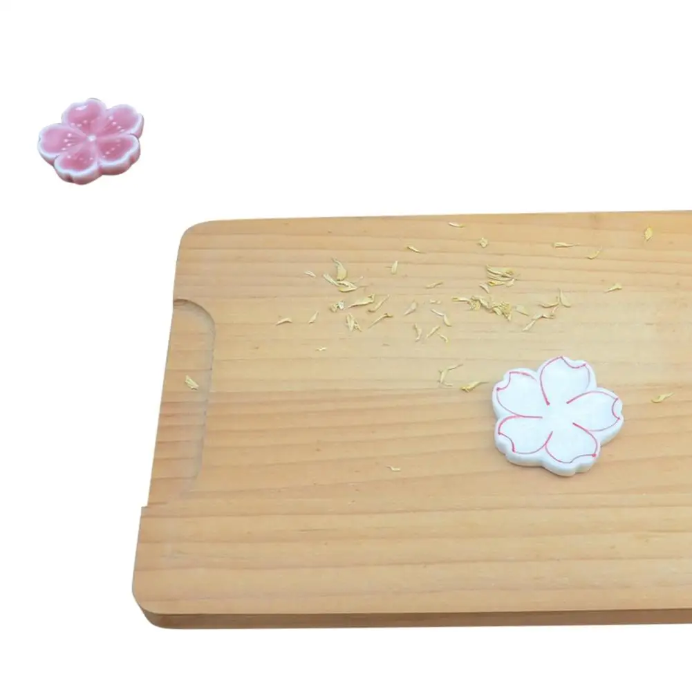 

Adeeing Exquisite Ceramic Cherry Blossom Shape Chopstick Rest Deocation