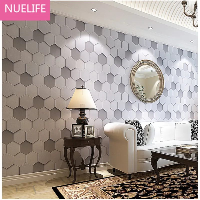 

0.53x10m Personalized 3D retro hexagonal honeycomb pattern wallpaper barber salon shop women clothes decoration wallpaper