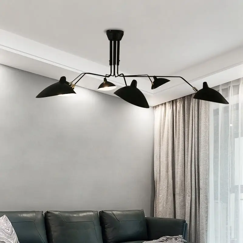 Ретро Serge Mouille подвесные лампы, скандинавский промышленный простой светодиодный потолочный светильник, светильник для гостиной, спальни, промышленный светильник