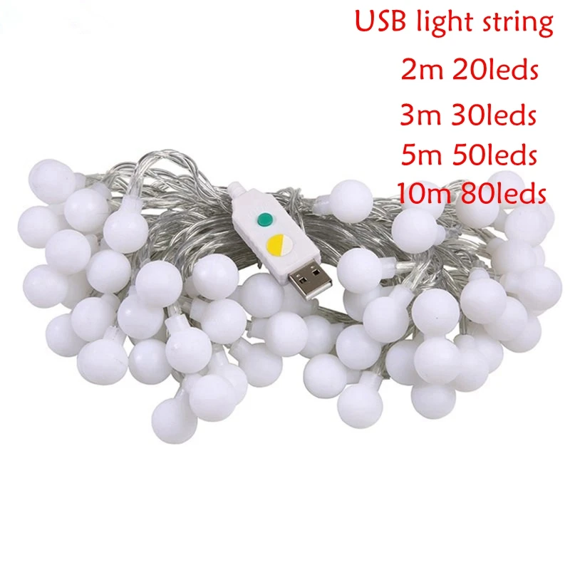 USB powered battery powered 1-10m fairy flower ball LED string Christmas holiday wedding party university dormitory decoration USB powered battery powered 1-10m fairy flower ball LED string Christmas holiday wedding party university dormitory decoration