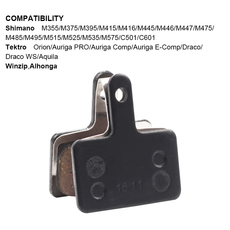 Дисковые Тормозные колодки BIKEIN 4 пары резиновые для горных велосипедов Shimano M375 M395