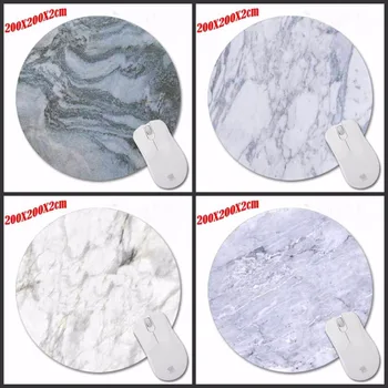 

New Design Modern Faux Gold Glitter Marble Unique Desktop Pad Mousepads Computer Animation Round Mouse Mat Round Mice Pad