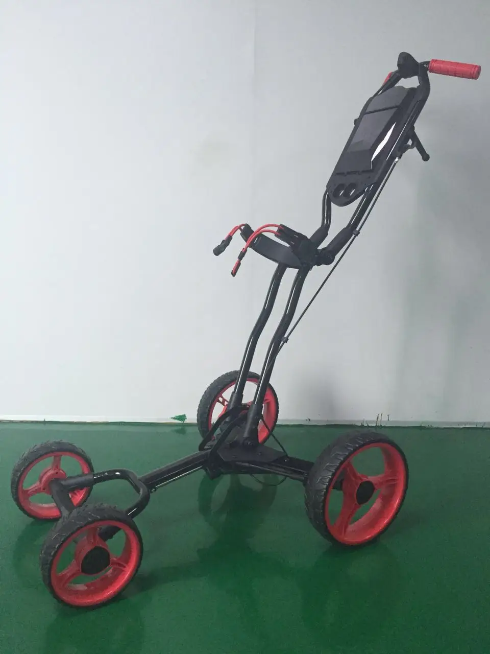One Click Folding 4 Wheel Golf Push Cart Lightweight for Free UK