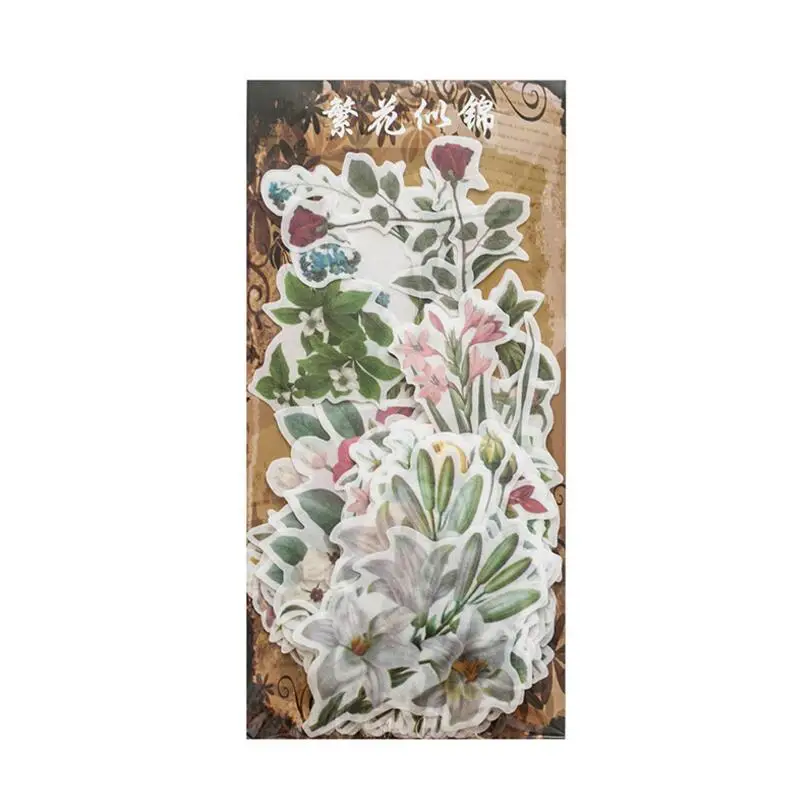 60 шт./лот креативные винтажные Акварельные Цветы Растения Васи бумажные наклейки украшения Diy Ablum дневник в стиле Скрапбукинг этикетка наклейка