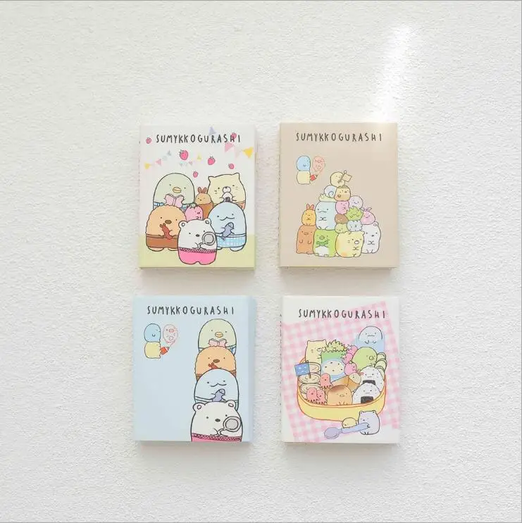 

New Arrival Four Folding Cute Sumikko Gurashi Memo Pad N Times Sticky Notes Memo Notepad Bookmark Gift Stationery