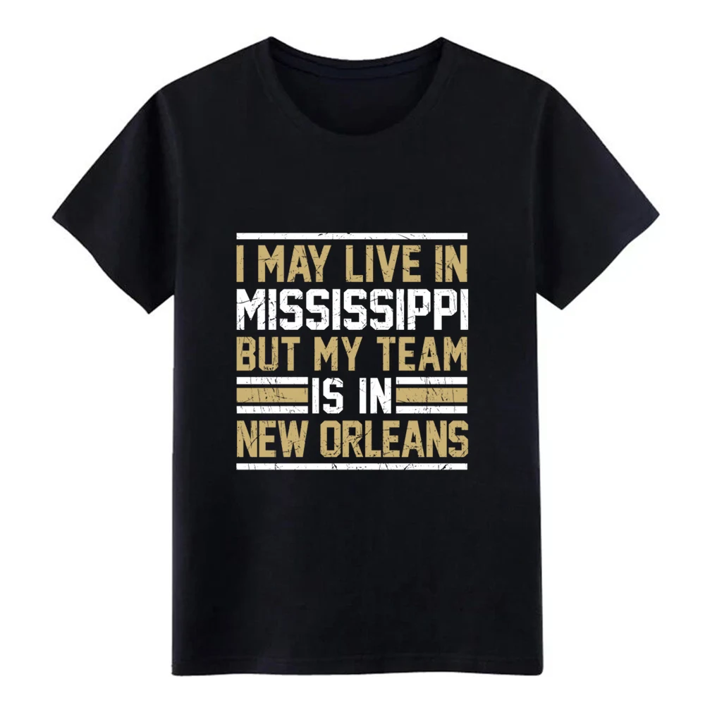 Live in Mississippi my team is New Orleans бейсбольная Футболка хлопковый костюм с круглым вырезом