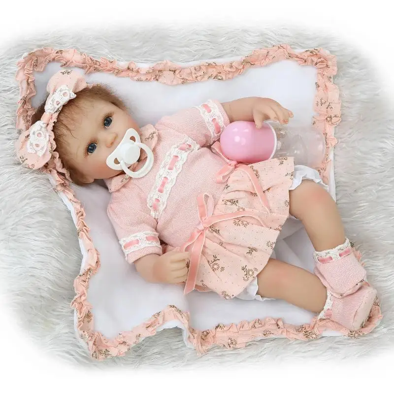 

15" Real Rebron Babies Boneca Silicone Reborn Baby Dolls with Clothes, Cute Newborn-Baby-Doll Educational Toys for Children