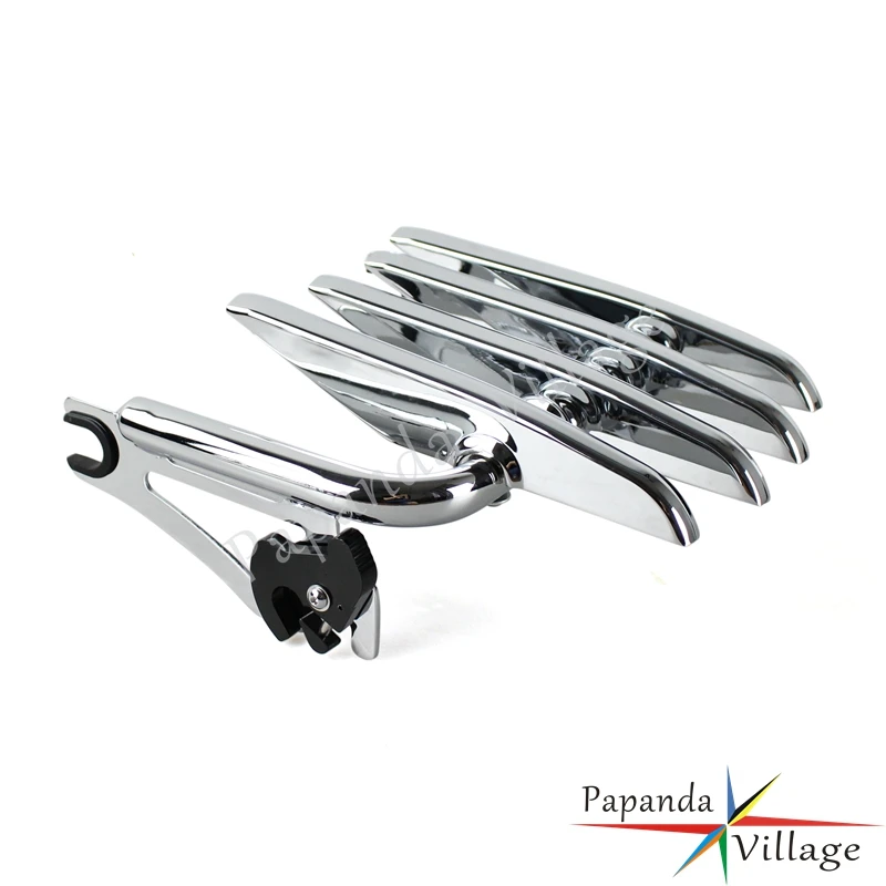 ECOTRIC Chrome Detachable Stealth Luggage Rack For Harley Touring Road King FLHR FLTR 2009-2018
