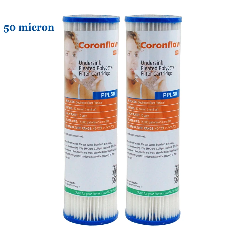 Coronwater 2," x 10" гофрированный полиэфирный фильтр для воды картридж 5 30 50 микрон с высоким потоком осадка для фильтра для воды