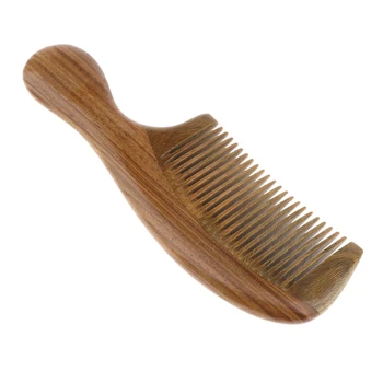 

Fine Toothed Detangling Comb- No-static Natural Wooden Comb for Curly Wavy Straight Dry Wet Thick or Fine Hair